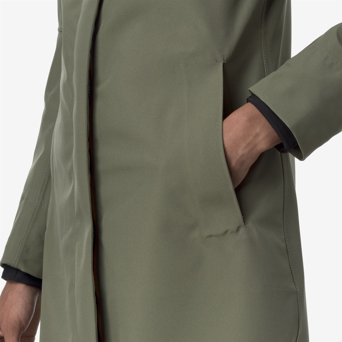 Jackets_WOMAN_STEPHY BONDED JERSEY_3/4 Length_Green Lichen - Commercial 7