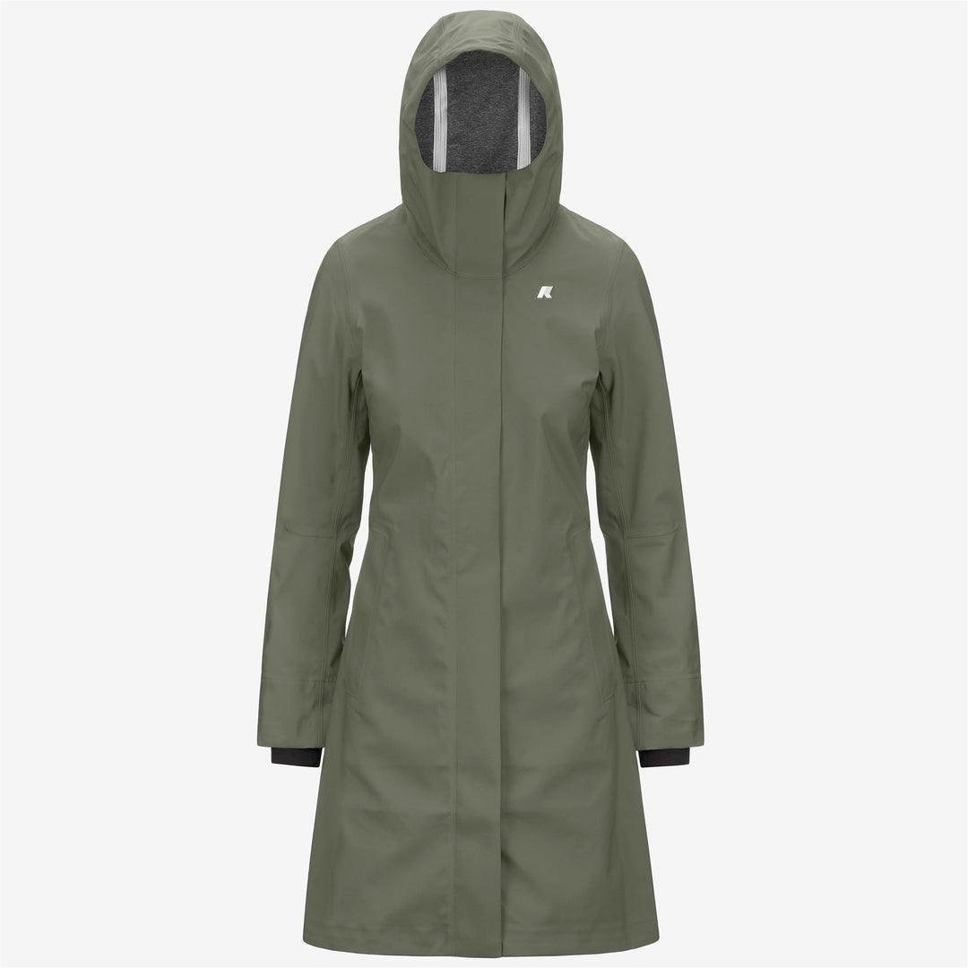 Chaqueta resistente al agua de 3/4 para mujer en verde líquen main