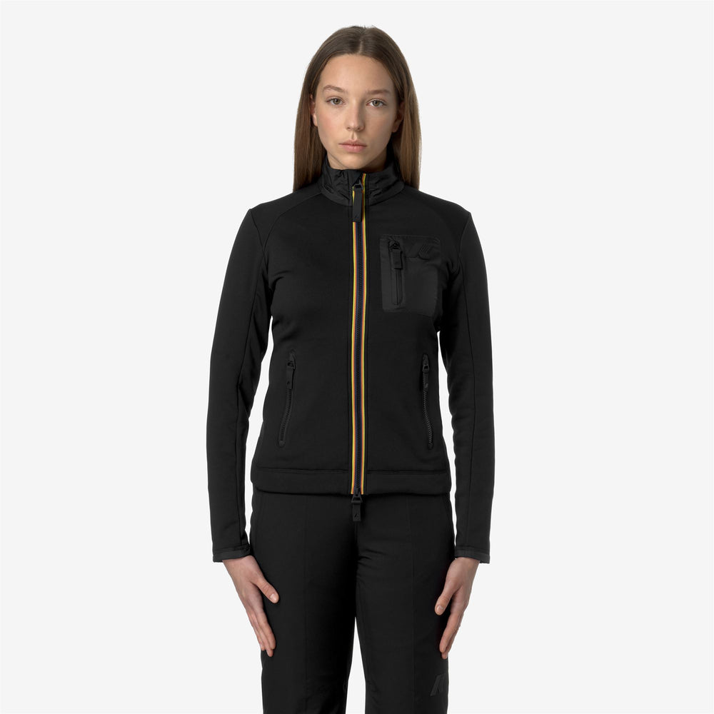 Black Grey Women's Ski Fleece Jacket with Thermal Insulation 02