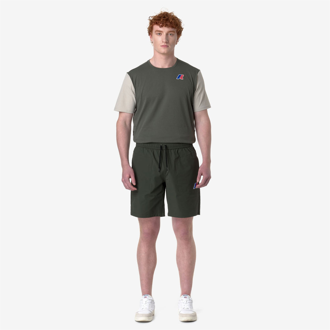 Shorts Unisex NESTY LF Sport Shorts GREEN BLACKISH Dressed Back (jpg Rgb)		