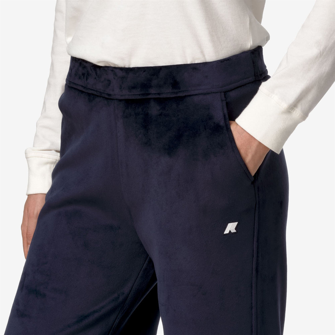 Depth Blue Women's Cozy Velour Sport Trousers with Adjustable Waistband main