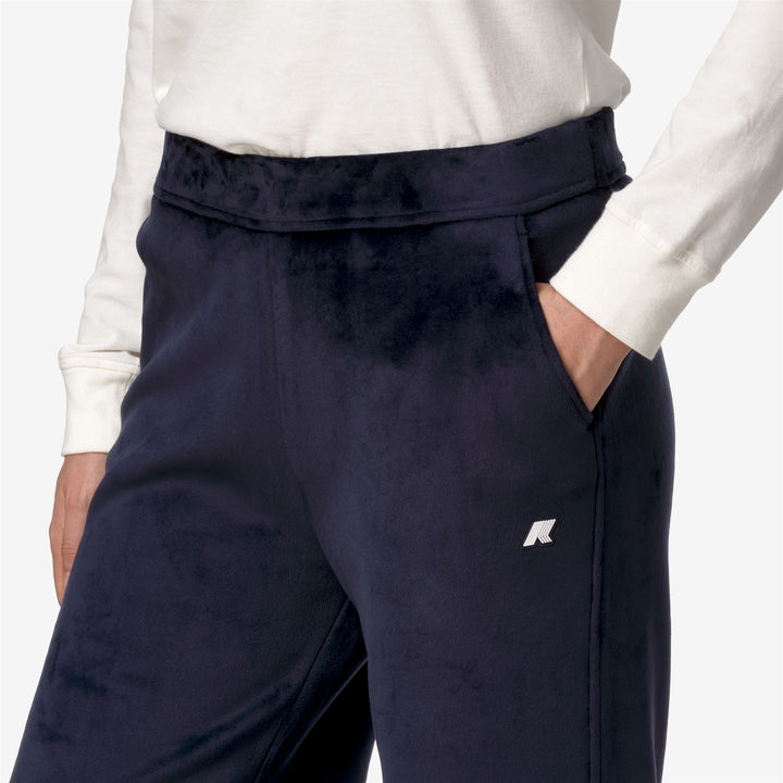 Depth Blue Women's Cozy Velour Sport Trousers with Adjustable Waistband 4