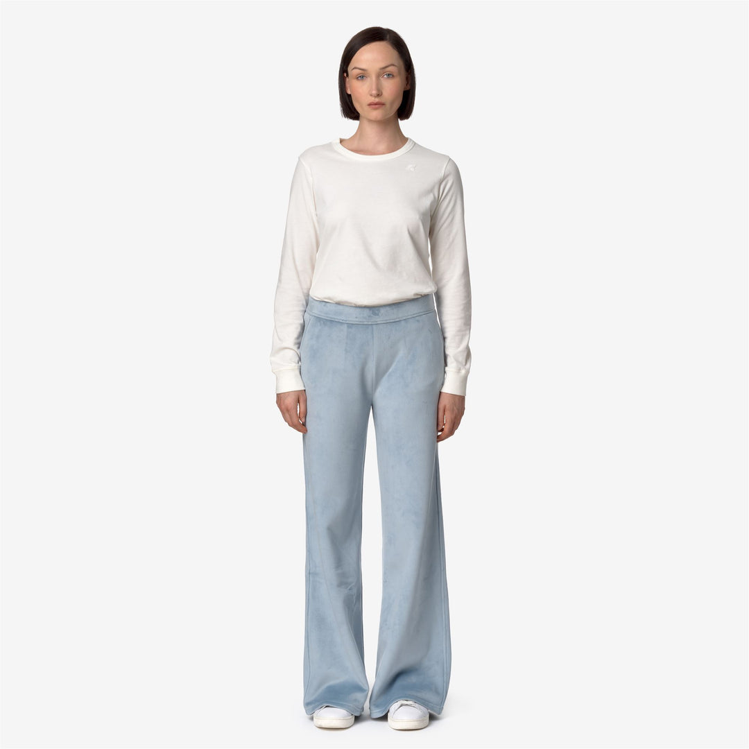 Blue Women's Flare Sport Trousers with Cozy Velour Fleece 01