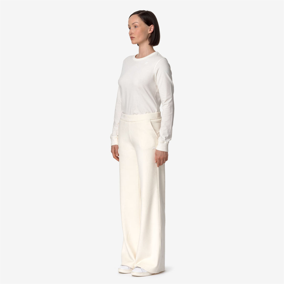Pantalones deportivos de mujer en gris y blanco con forro de felpa main
