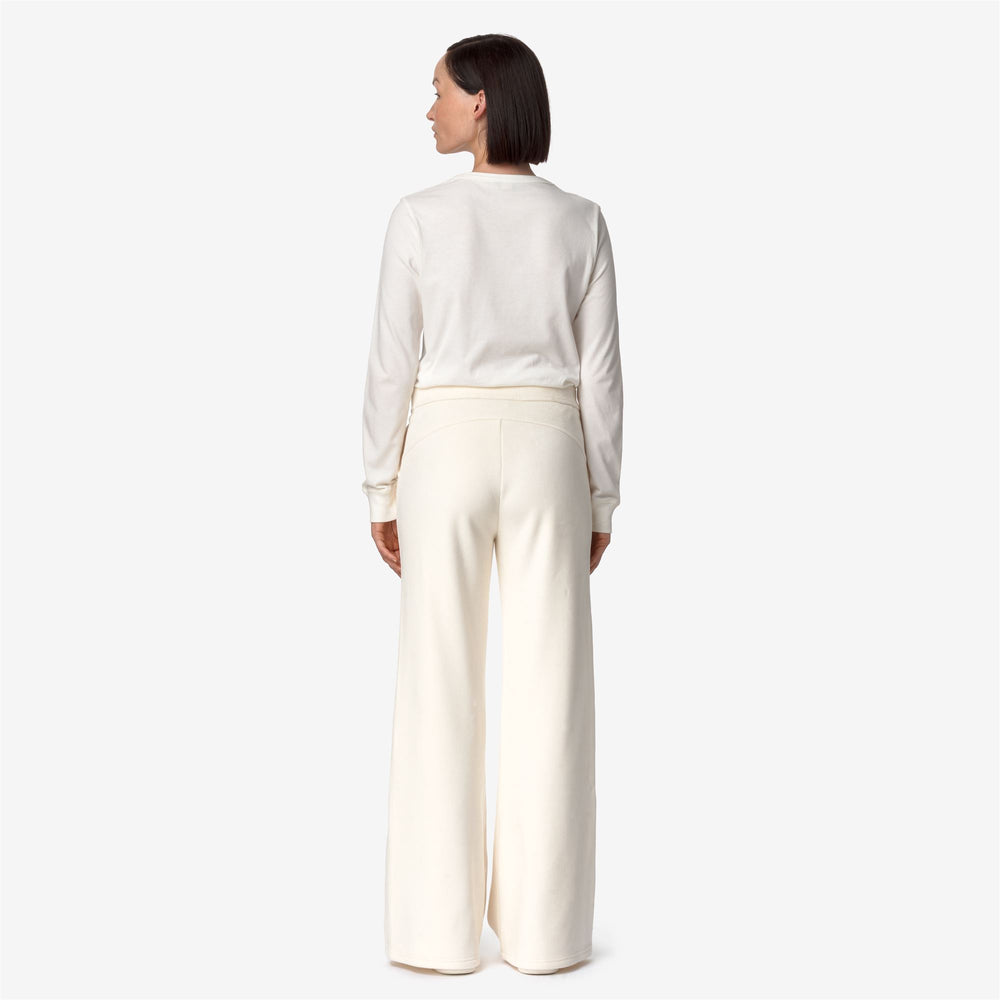 Grey White Women's Flare Sport Trousers with Cozy Fleece Lining 02
