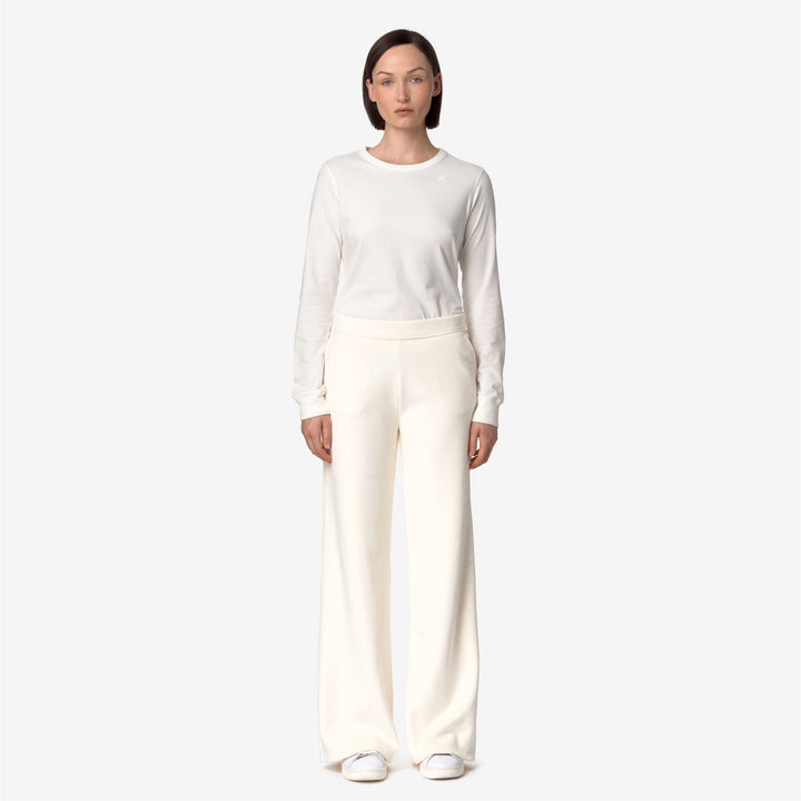Pantalones deportivos de mujer en gris y blanco con forro de felpa 1