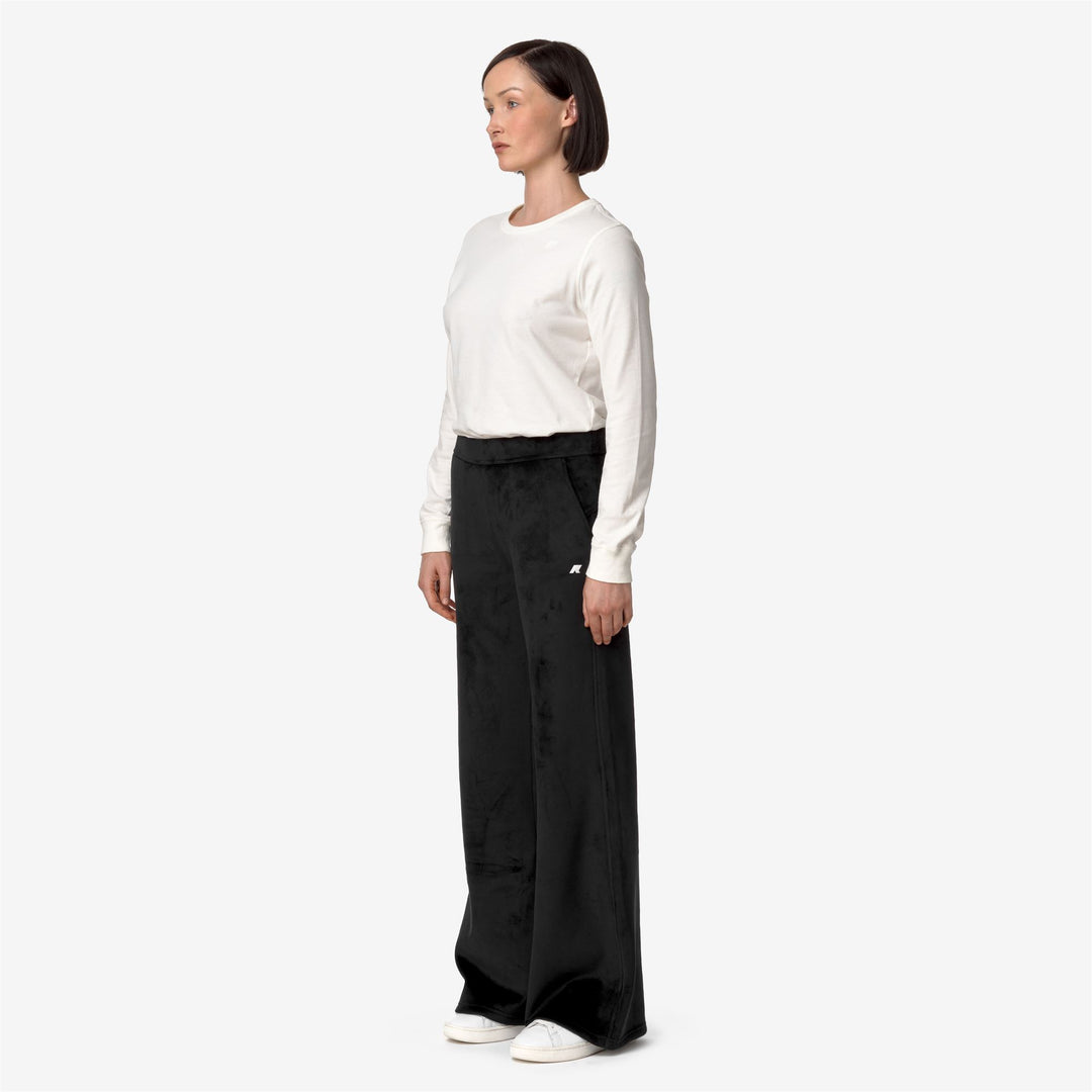 Black Grey Women's Velour Sport Trousers for Warmth and Comfort main