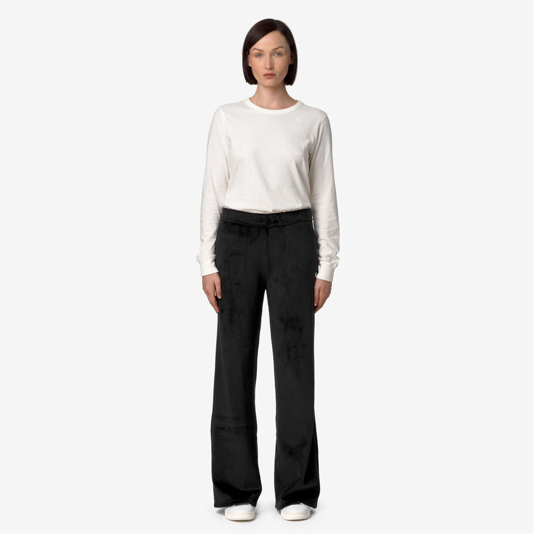 Black Grey Women's Velour Sport Trousers for Warmth and Comfort 01
