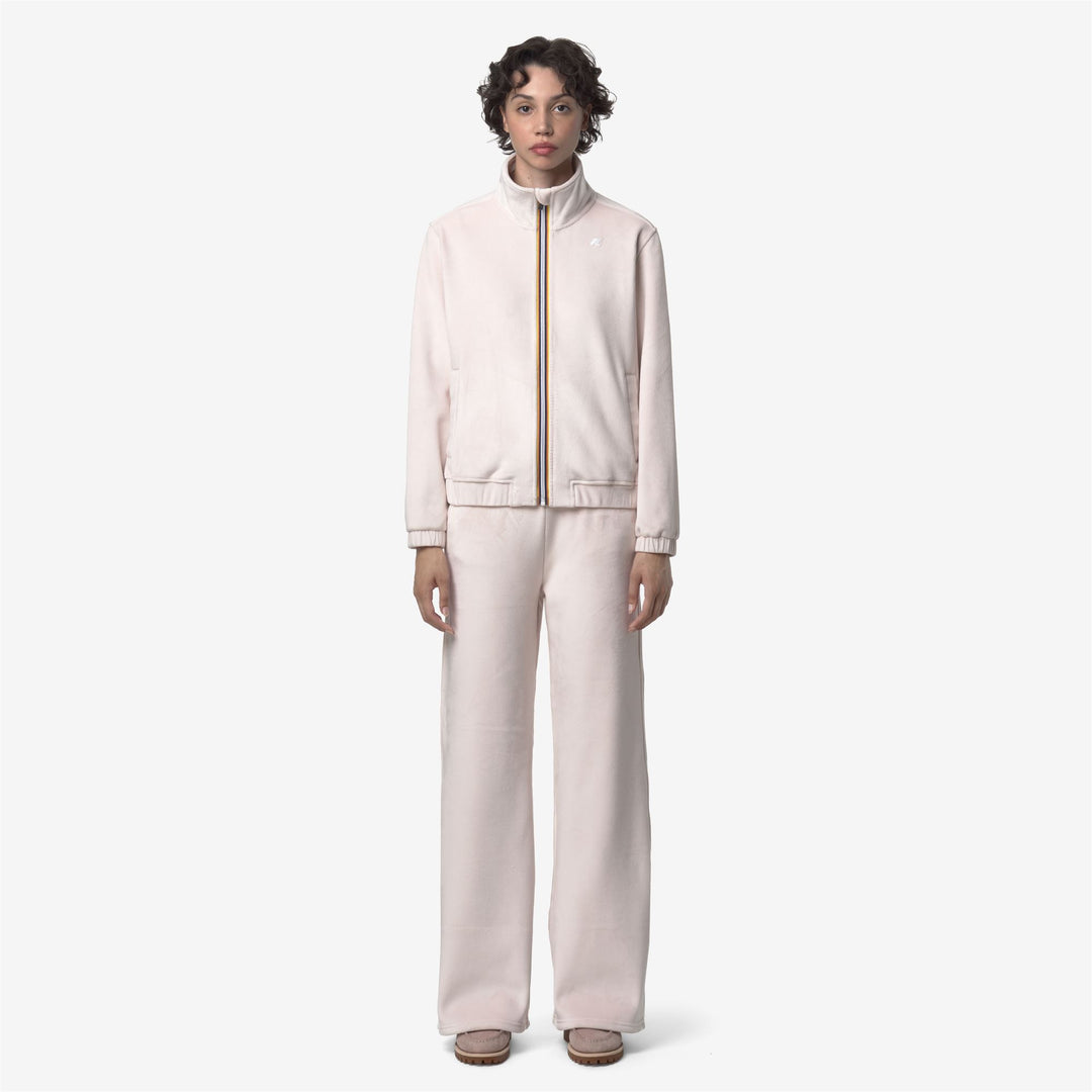 Pantalón deportivo gris de corte acampanado para mujer con cinturilla ajustable main