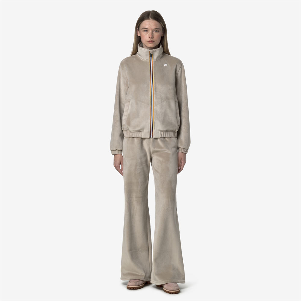 Beige Women's Flare Sport Trousers with Sherpa Lining 02
