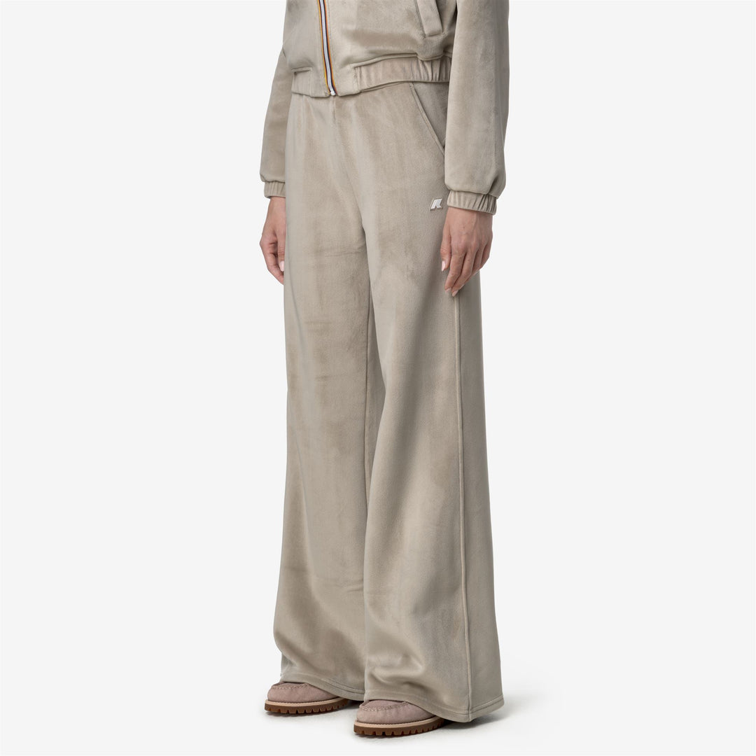 Beige Women's Flare Sport Trousers with Sherpa Lining main