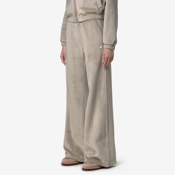 Beige Women's Flare Sport Trousers with Sherpa Lining 4