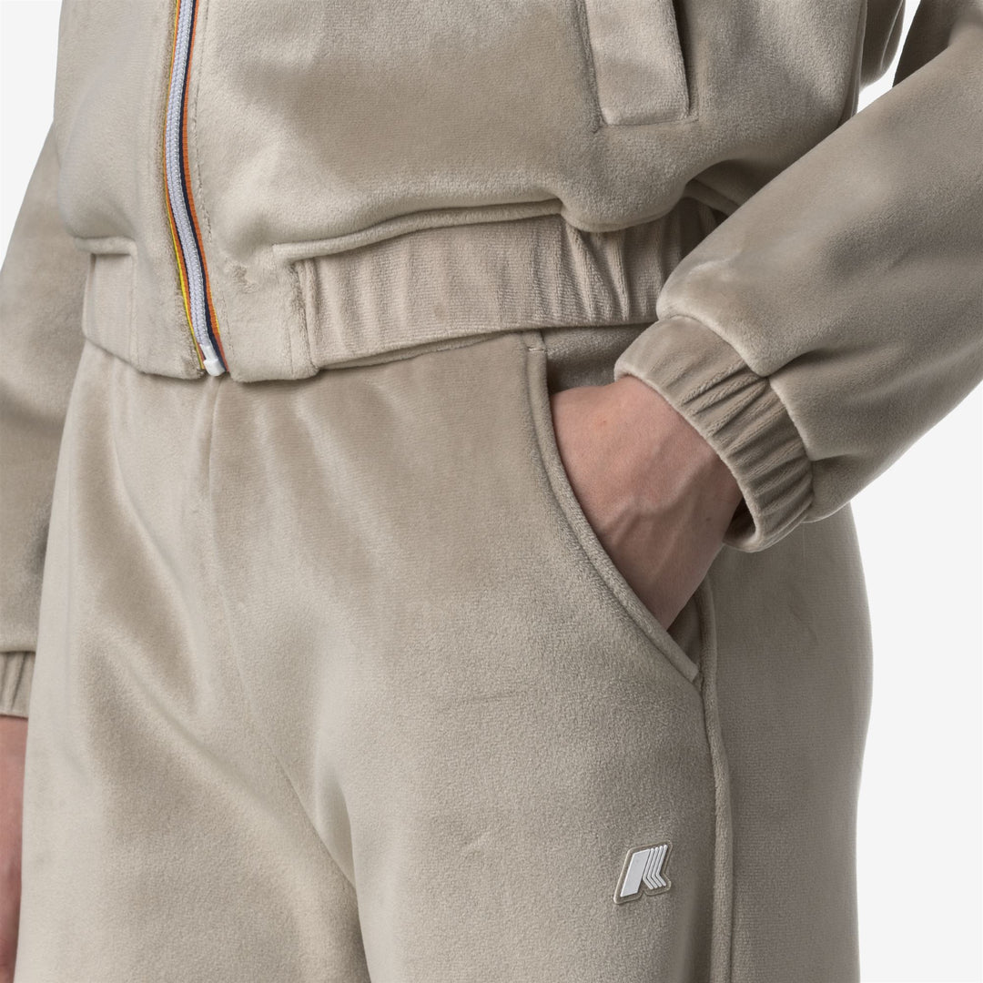 Beige Women's Flare Sport Trousers with Sherpa Lining main