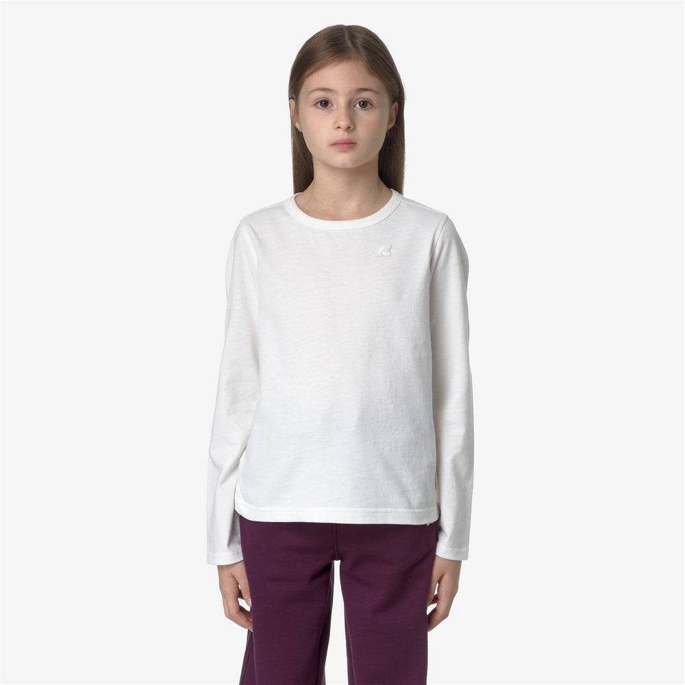 Grey White Girls' Warm Cotton T-Shirt 02