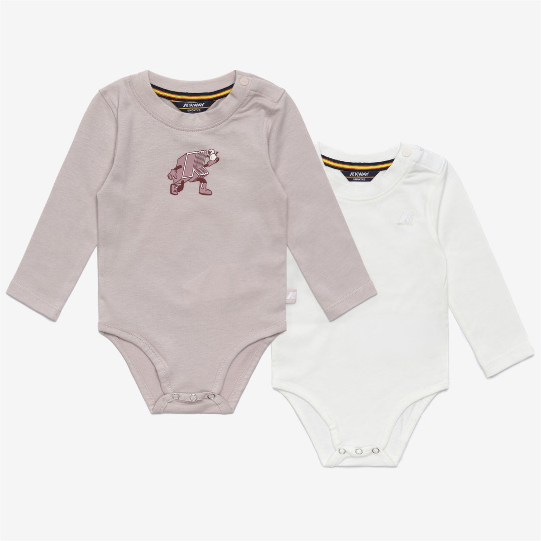 White Peach Unisex Kids' Long Sleeve Bodysuit 2-Pack 01