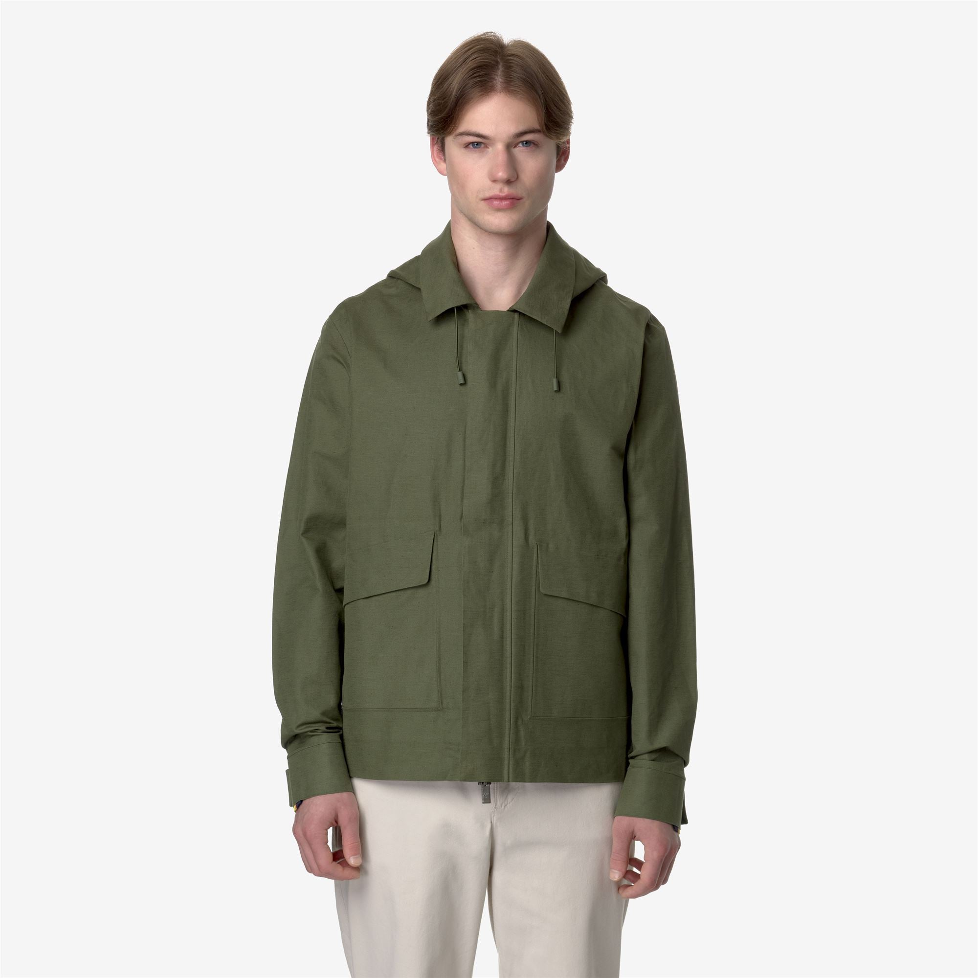 Jackets_Man_KAYA LINEN BLEND 2L_Short_Green Cypress - SILVER - Commercial 4