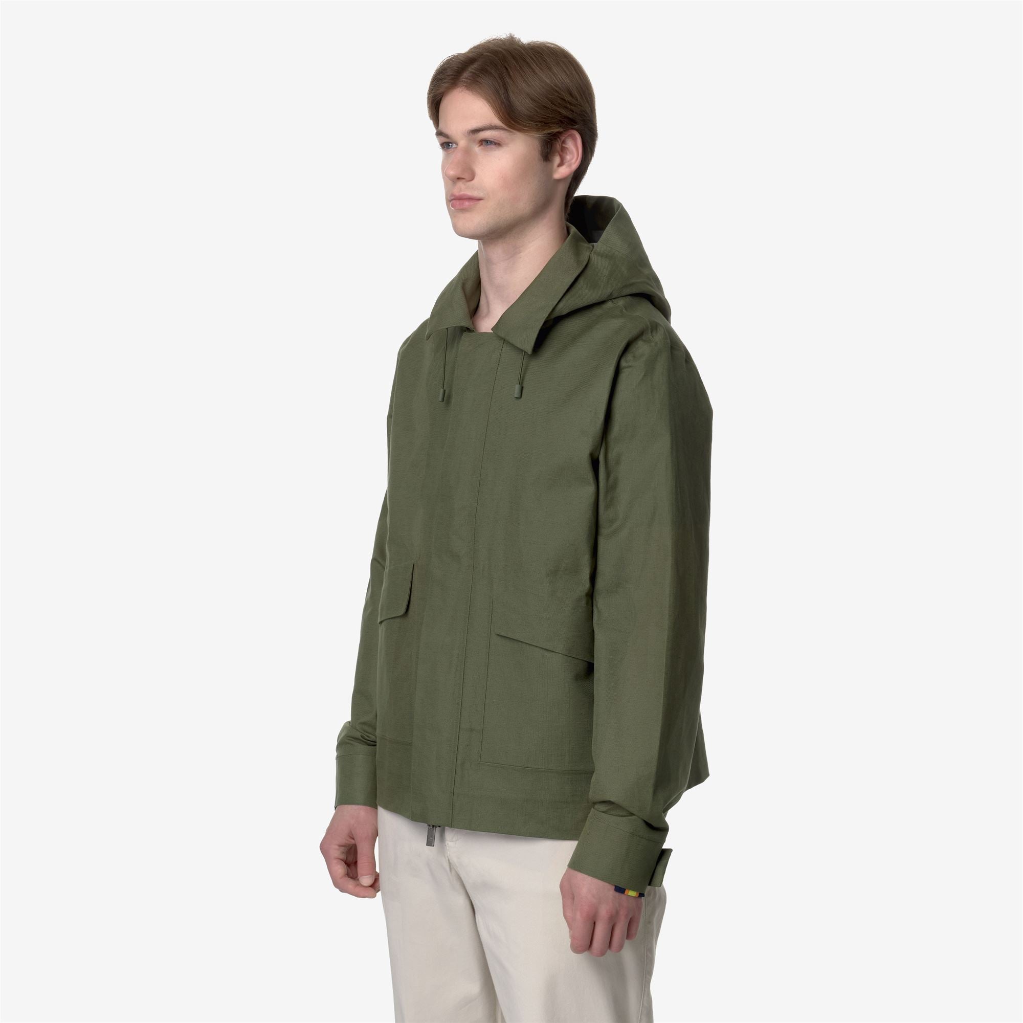 Jackets_Man_KAYA LINEN BLEND 2L_Short_Green Cypress - SILVER - Commercial 5