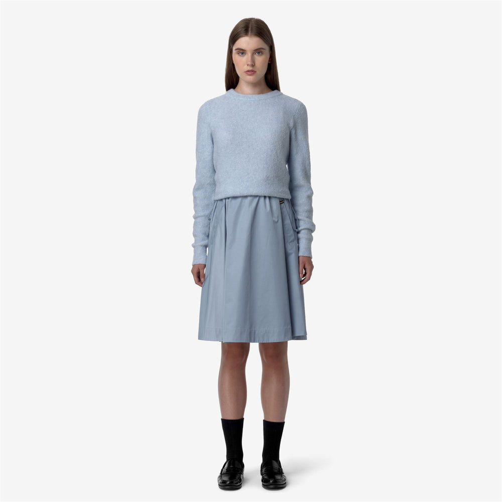 Blue Women's Satin Longuette Skirt for City Wear 02