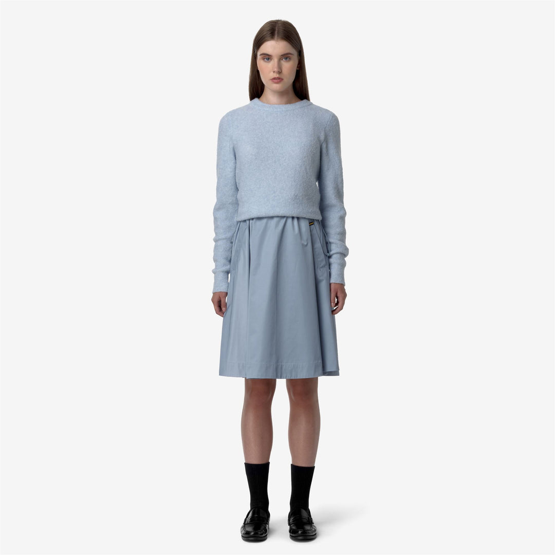 Falda larga de satén azul para mujer ideal para la ciudad main