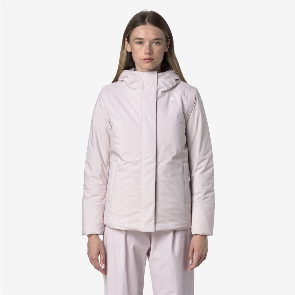 Grey Women's Insulated Short Jacket with Adjustable Hood 02