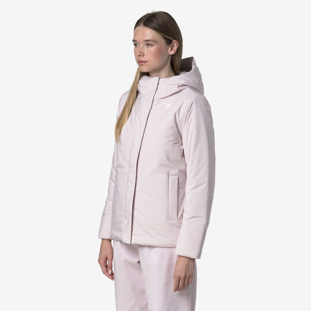 Chaqueta corta aislante gris para mujer con capucha ajustable main