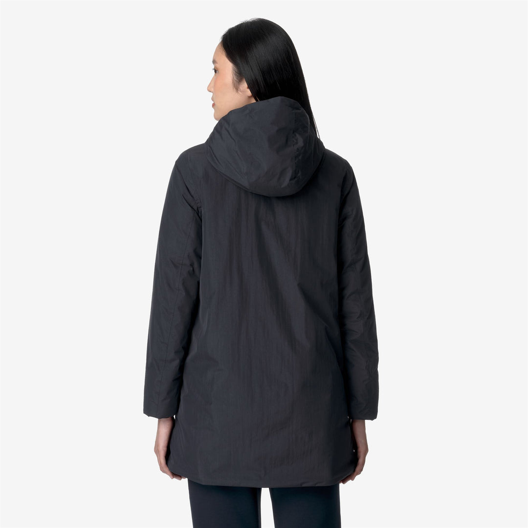 Giacca Calda Donna Mezza Lunghezza Blu in Tessuto Morbido main
