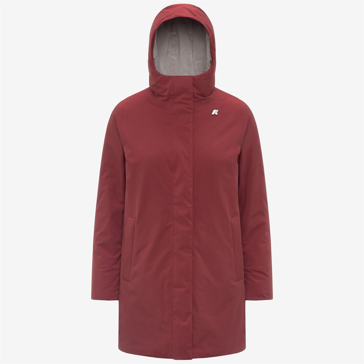 Jackets_WOMAN_SOPHIE SOFT TOUCH MARMOTTA_Mid_Red Syrah - Grey Goat - Commercial 1