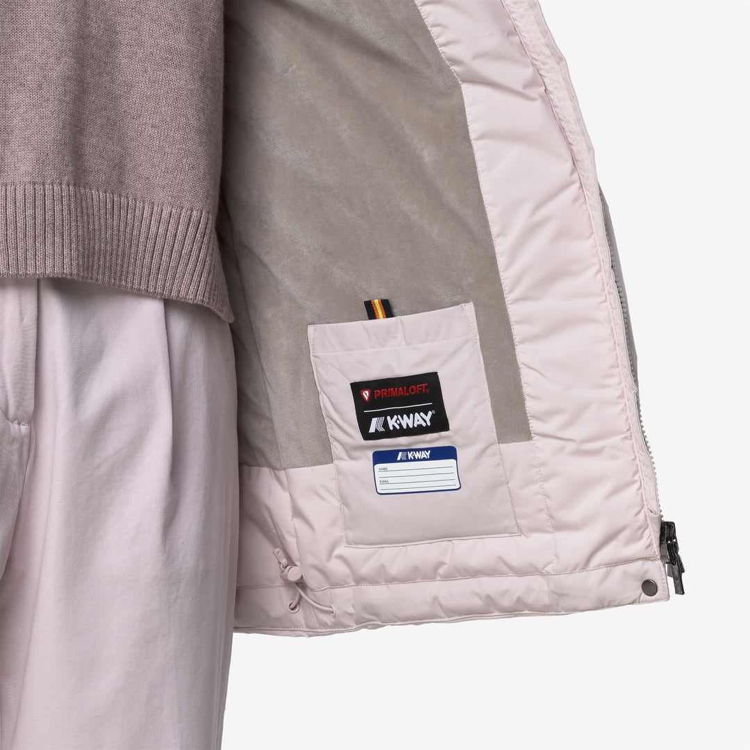 Chaqueta gris de tacto suave de longitud media para mujer con capucha ajustable main