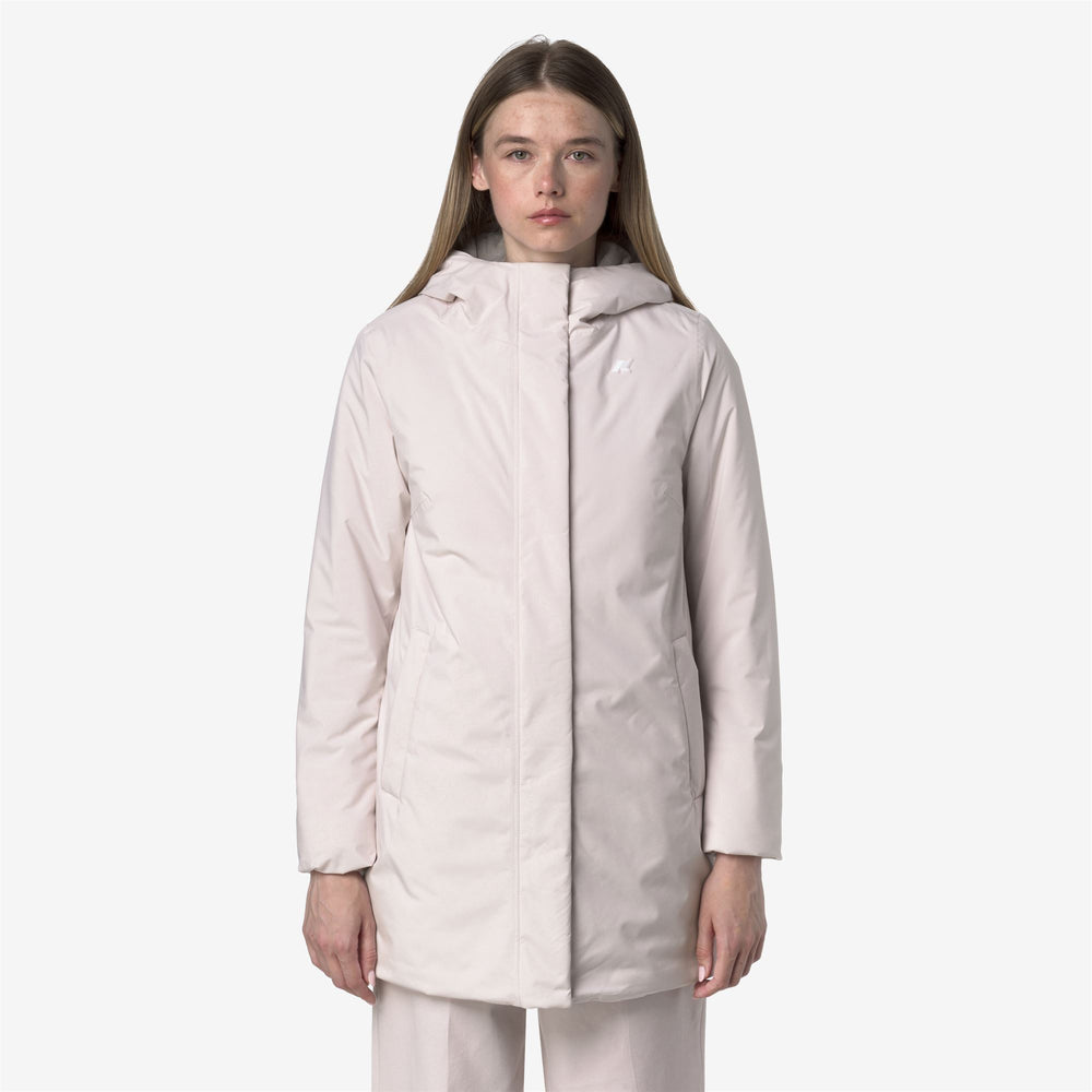 Grey Women's Mid-Length Soft Touch Jacket with Adjustable Hood 02