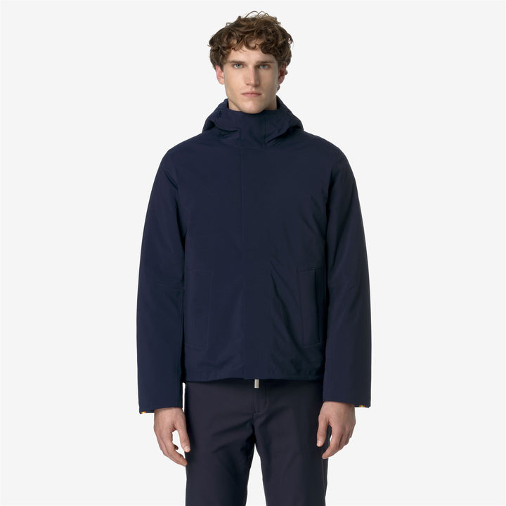 Chaqueta corta de invierno azul para hombre con acolchado flotante 3