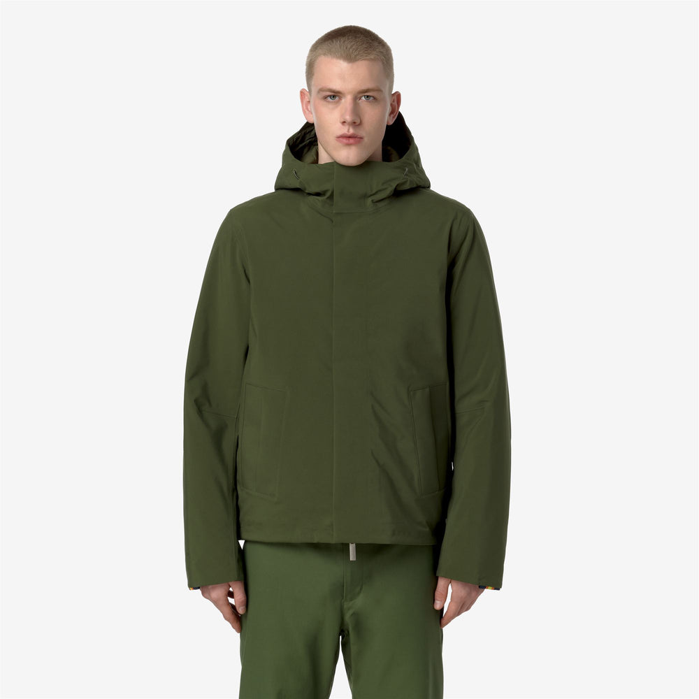 Cypress Green Men's Short Winter Jacket with Padding 02