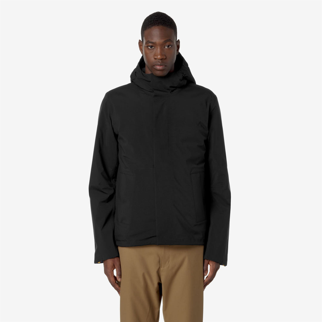 Chaqueta corta de invierno para hombre en negro y gris con aislamiento acolchado main