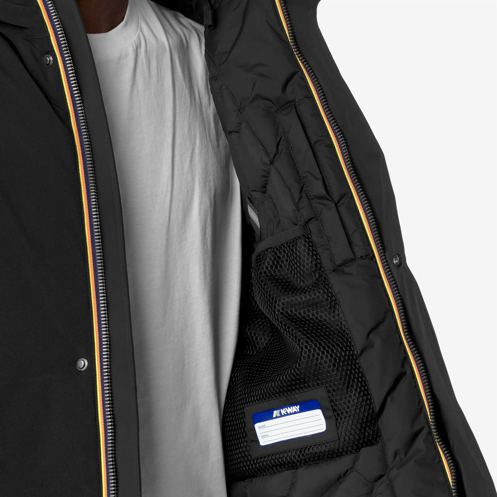 Black Grey Men's Short Winter Jacket with Padded Insulation 02