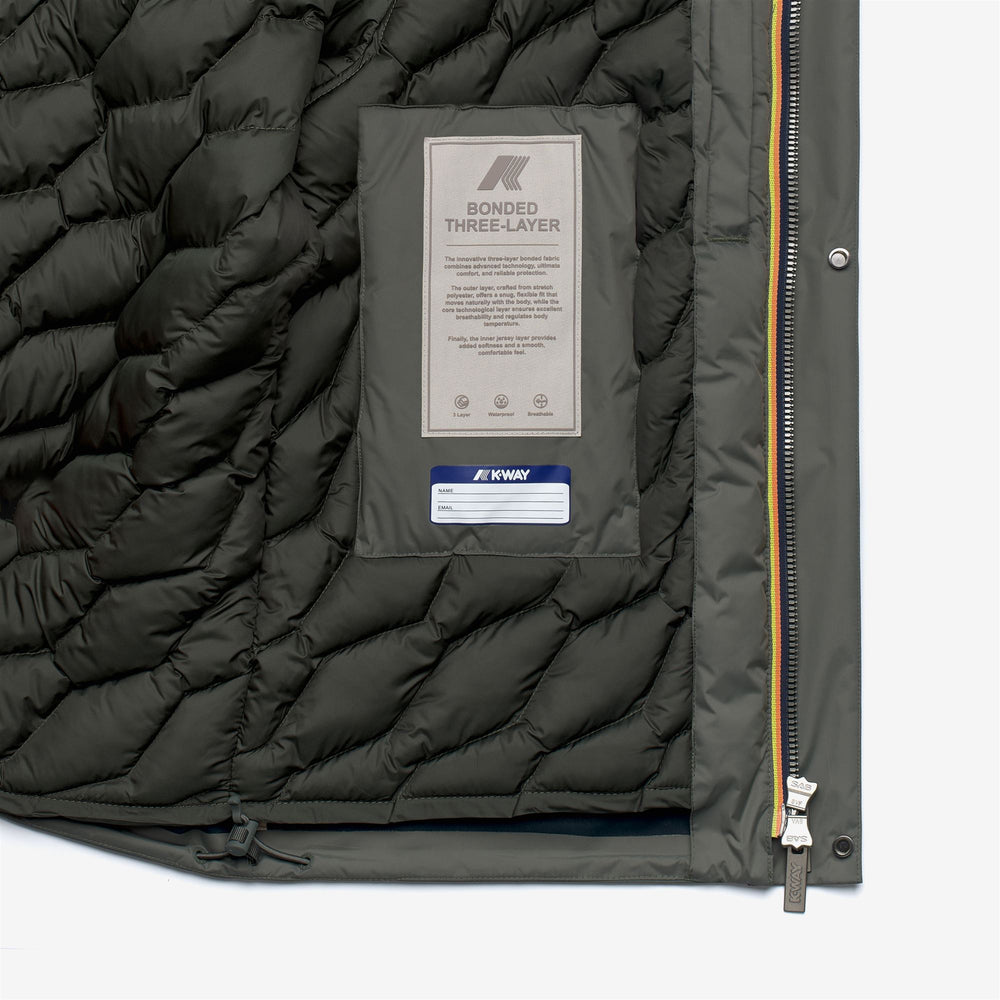 Green and Black Men's Short Winter Jacket with Padding 02