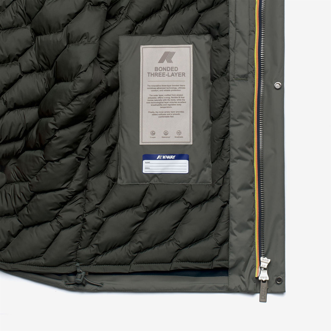 Green and Black Men's Short Winter Jacket with Padding main