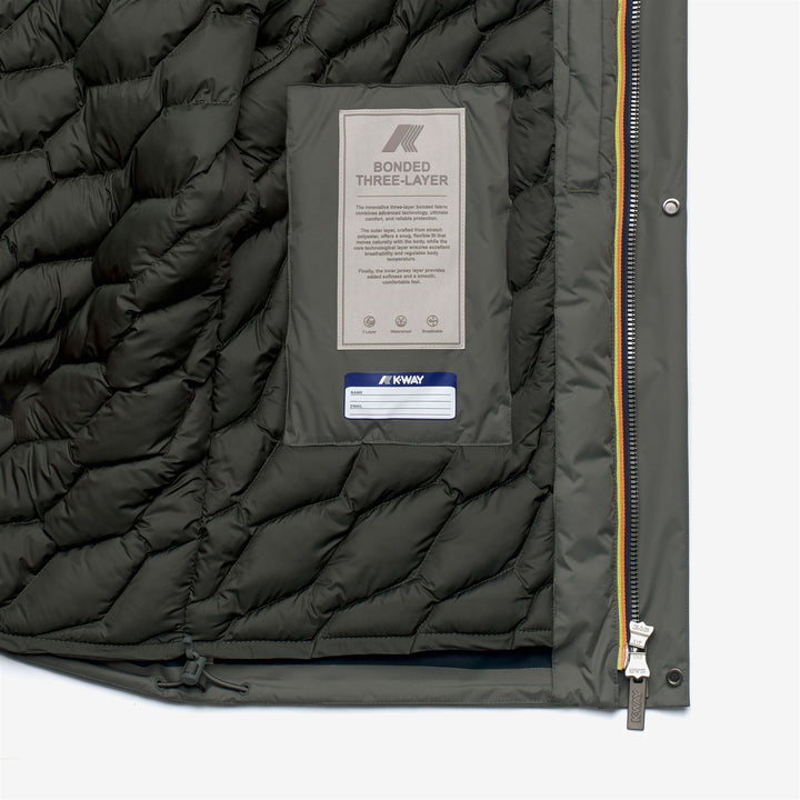 Green and Black Men's Short Winter Jacket with Padding 3