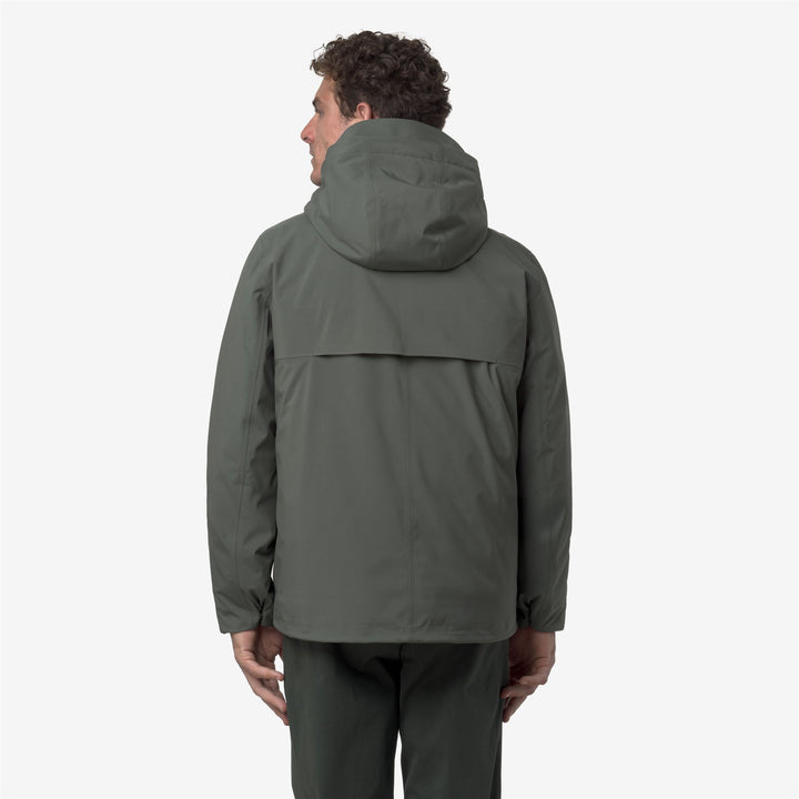 Green and Black Men's Short Winter Jacket with Padding 6