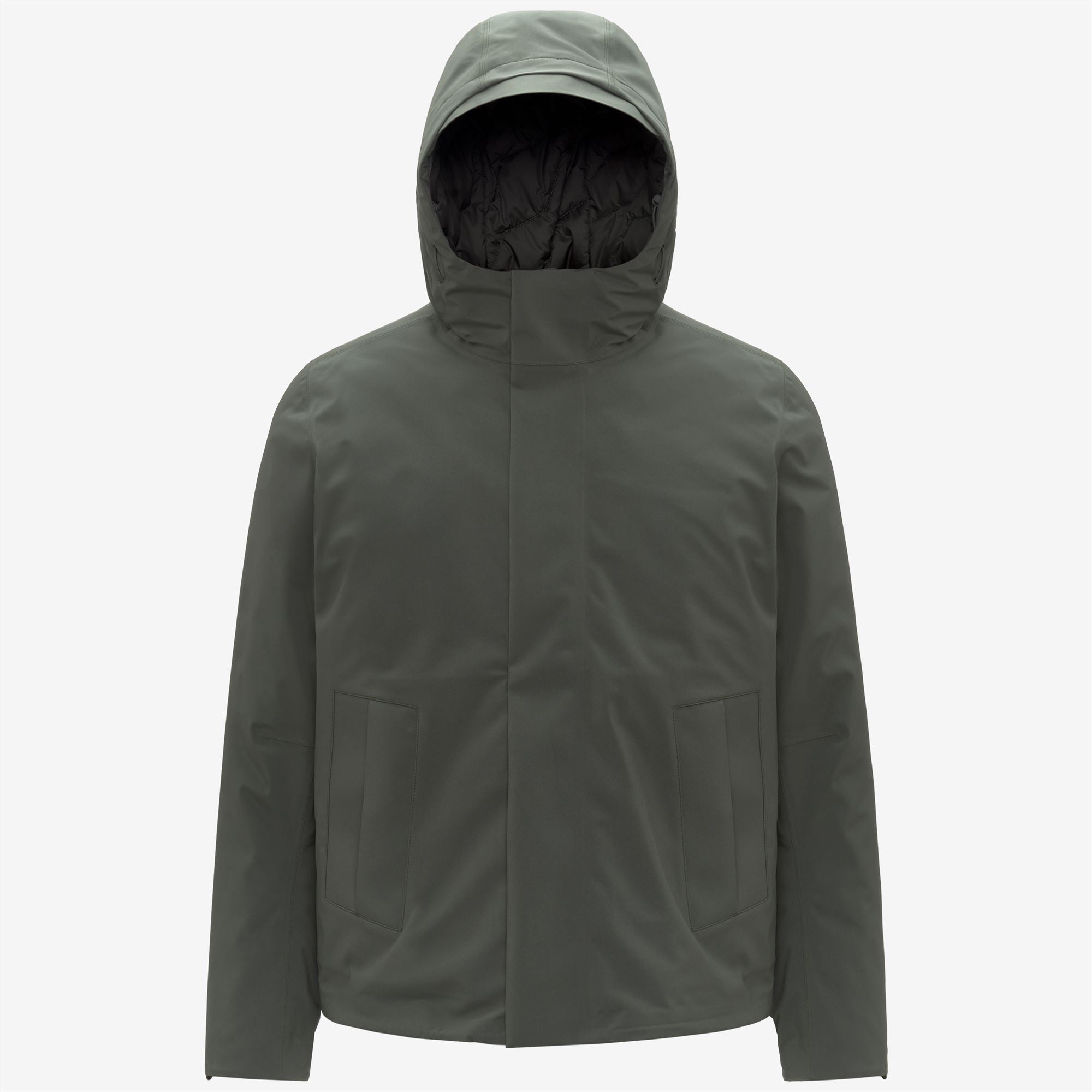 Jackets_MAN_JACKEN BONDED PADDED_Short_Green Blackish Combo - GREEN BLACKISH - Commercial 1