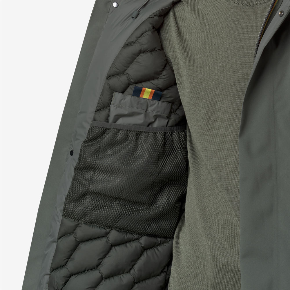 Green and Black Men's Short Winter Jacket with Padding 02