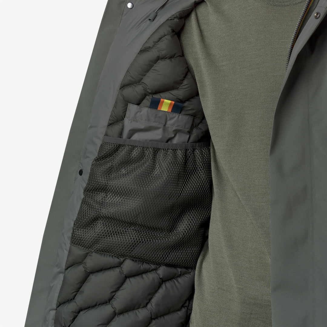 Green and Black Men's Short Winter Jacket with Padding main