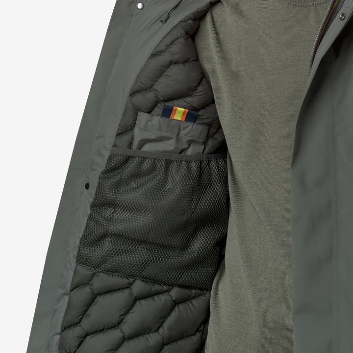 Green and Black Men's Short Winter Jacket with Padding 2