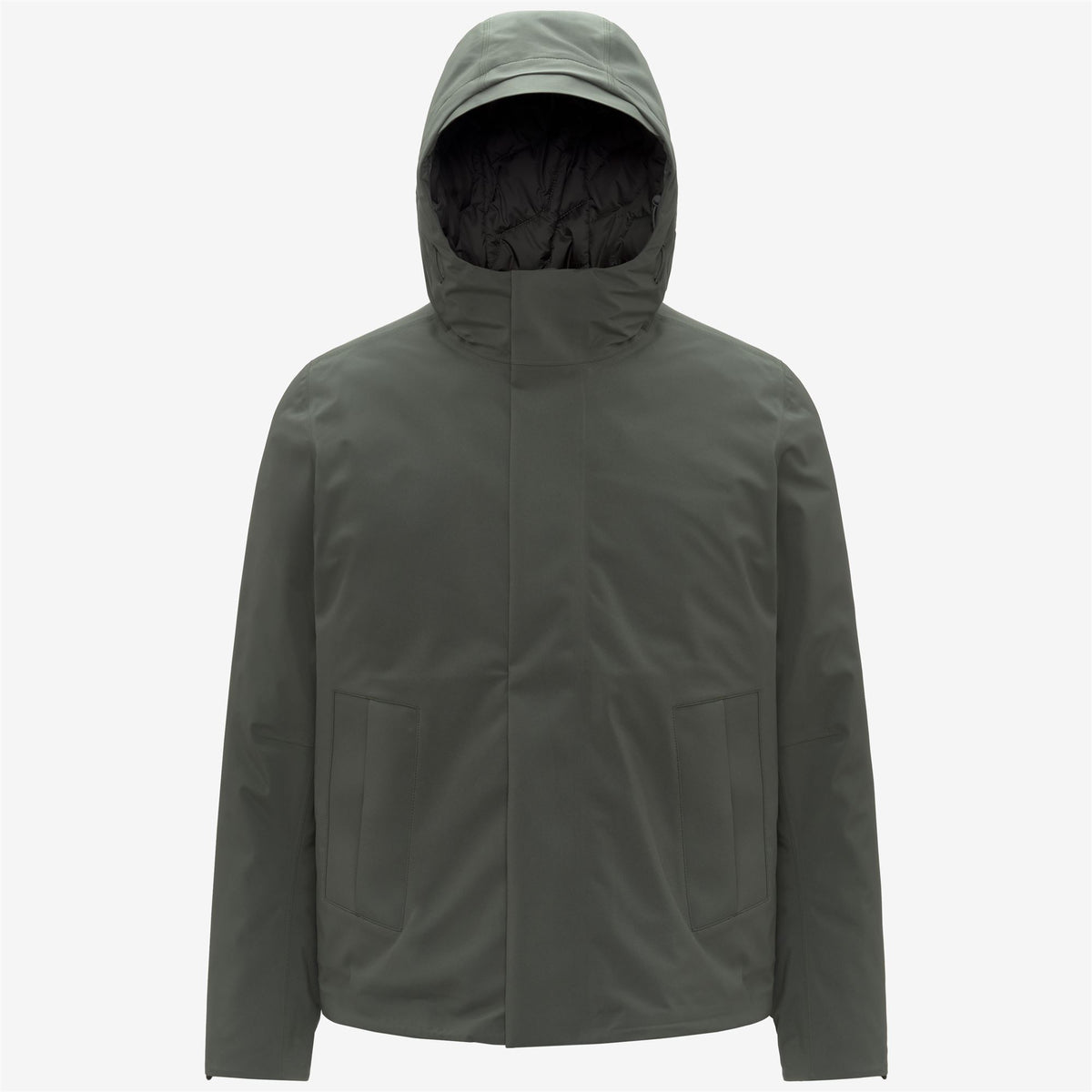 Jackets_MAN_JACKEN BONDED PADDED_Short_Green Blackish Combo - GREEN BLACKISH - Commercial 1