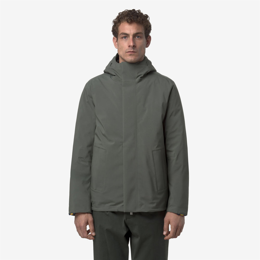 Jackets_MAN_JACKEN BONDED PADDED_Short_Green Blackish Combo - GREEN BLACKISH - Commercial 4