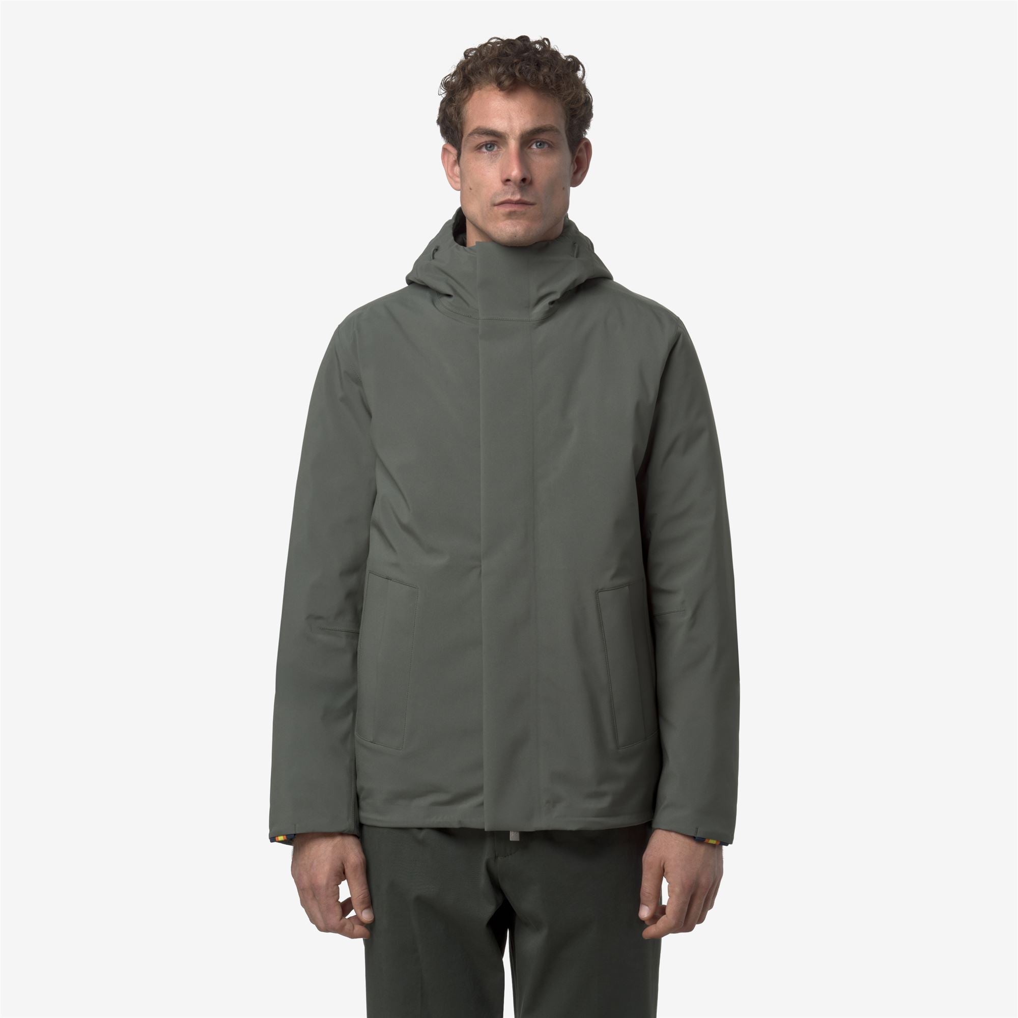 Jackets_MAN_JACKEN BONDED PADDED_Short_Green Blackish Combo - GREEN BLACKISH - Commercial 4