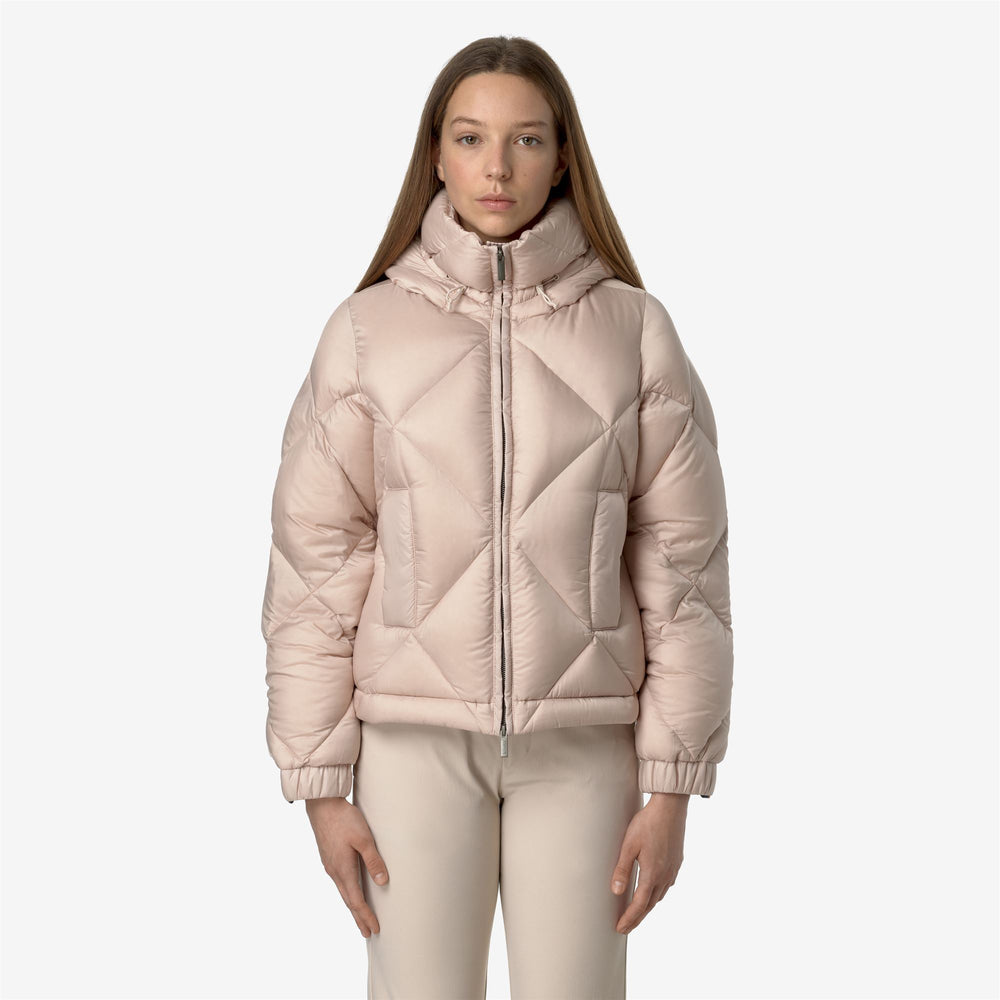 Pink Orange Women's Short Thermo Jacket for Deep Winter 02