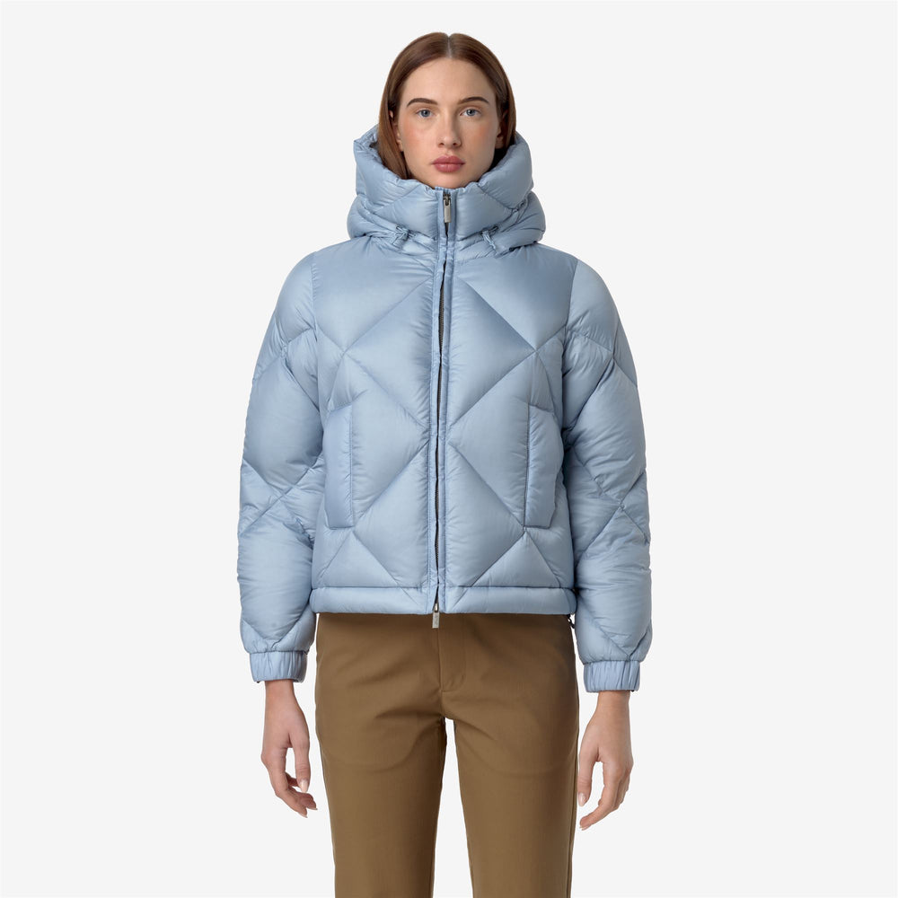 Blue Women's Short Thermo Jacket with Down Insulation 02