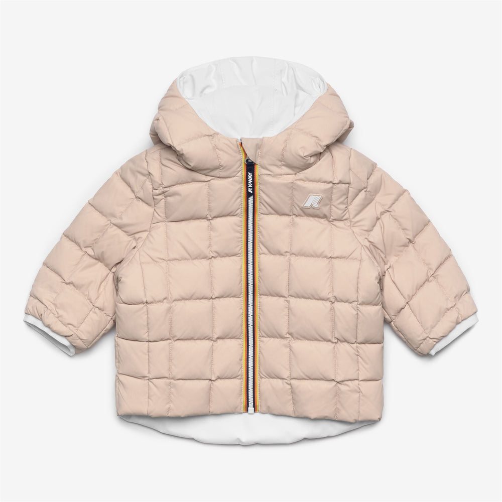 Grey pink Kids Reversible Winter Jacket with Down Insulation 02