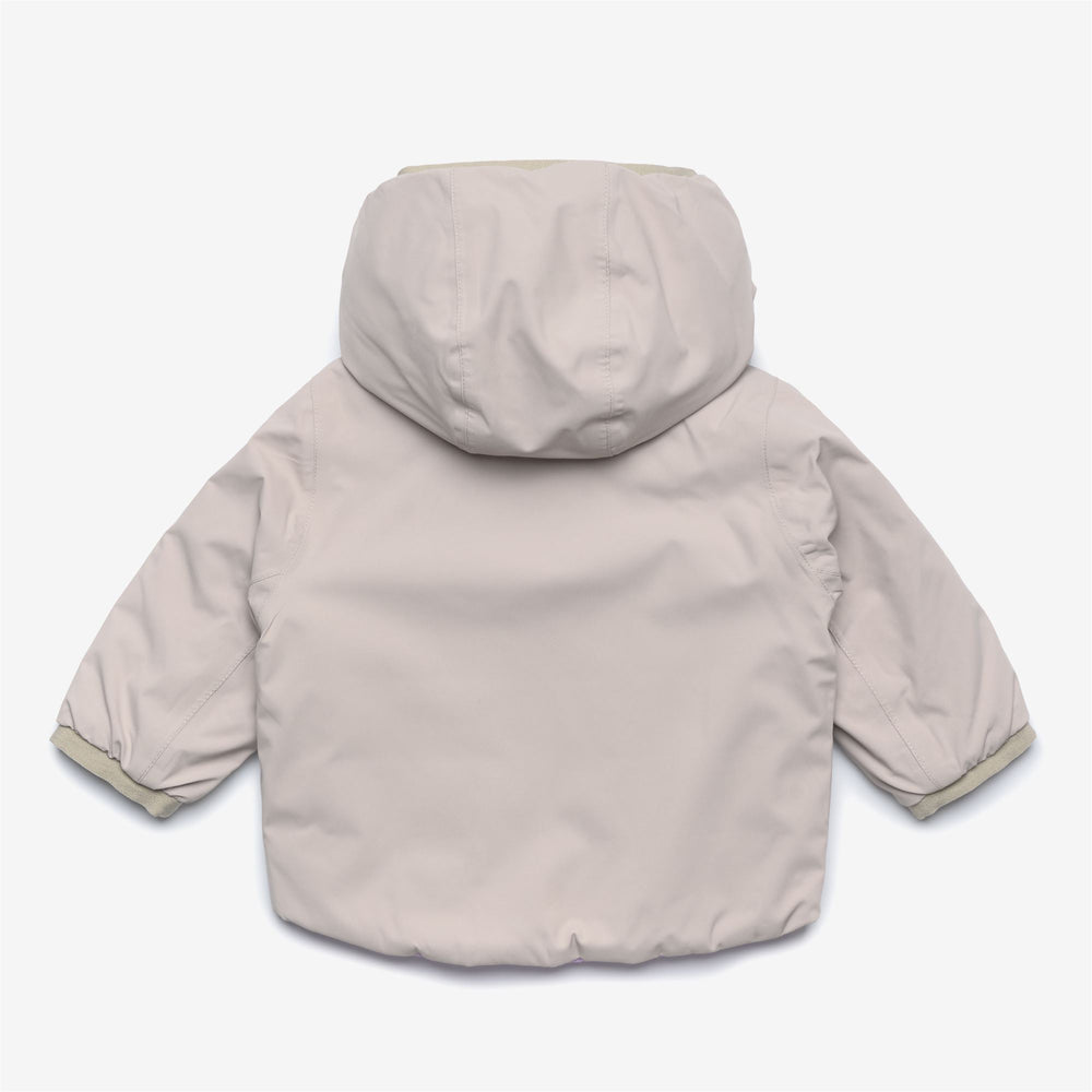 Chaqueta reversible para niños en beige y marrón con aislamiento de plumas 02
