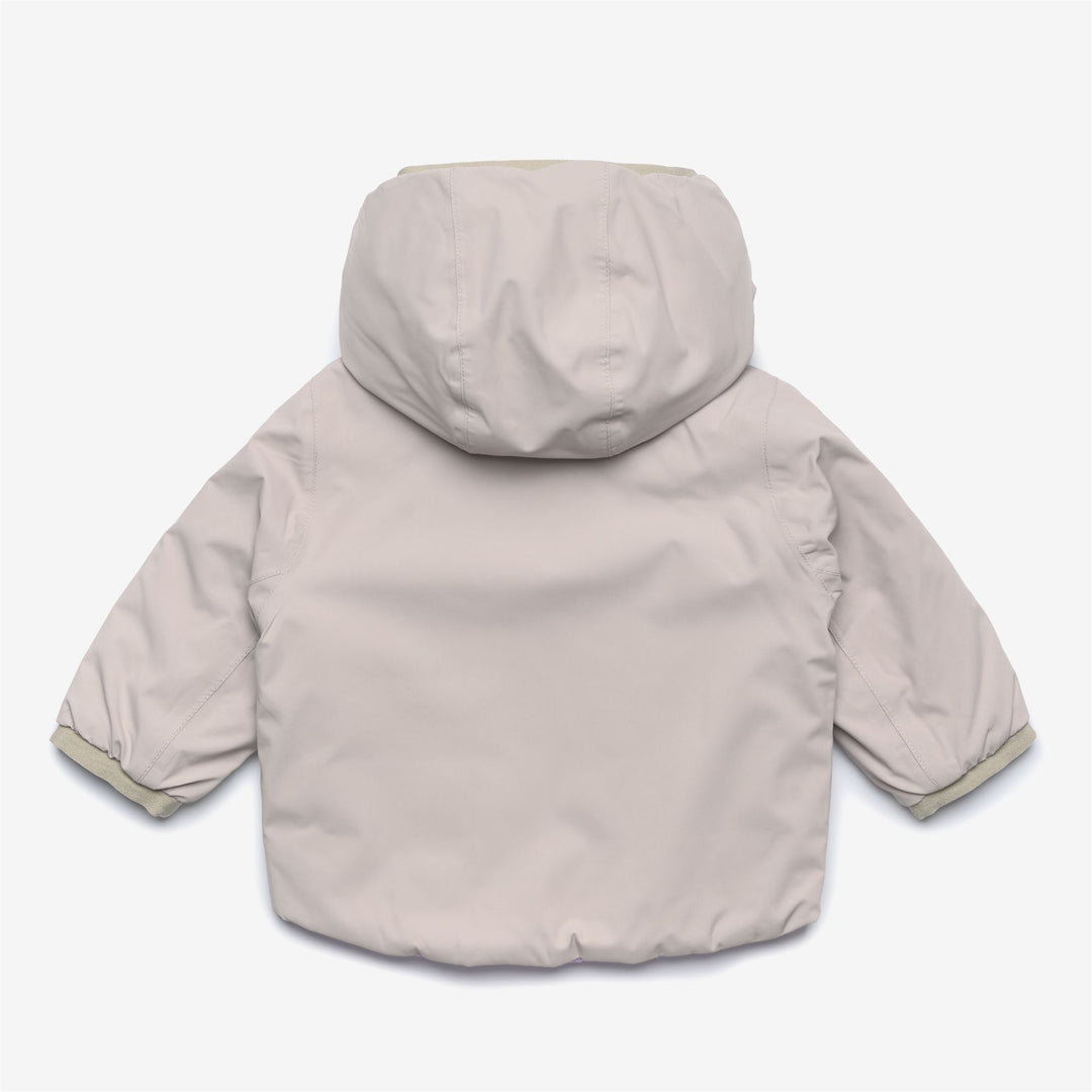 Chaqueta reversible para niños en beige y marrón con aislamiento de plumas main