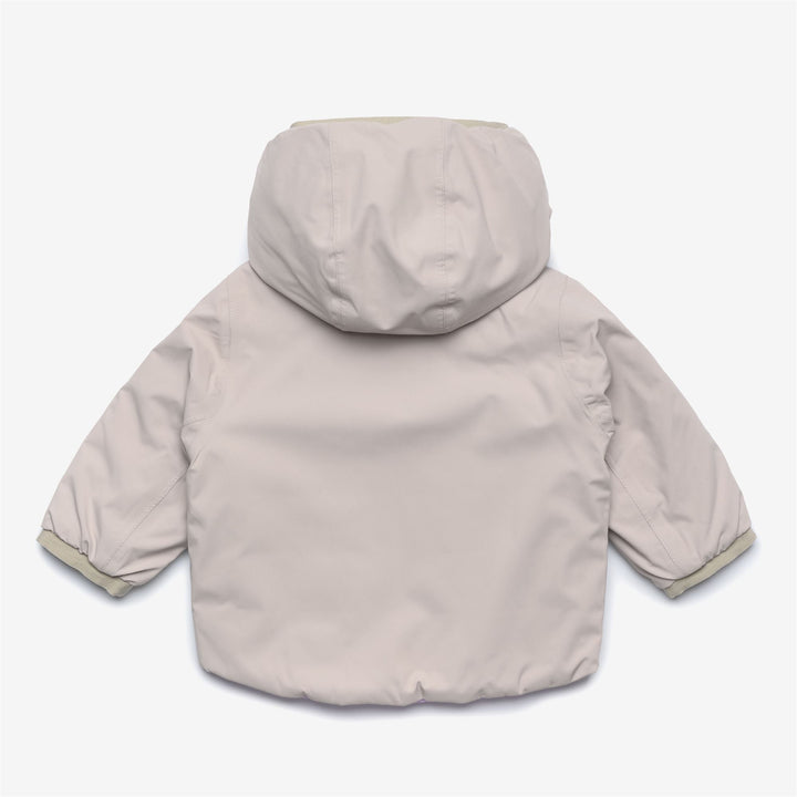 Chaqueta reversible para niños en beige y marrón con aislamiento de plumas 2